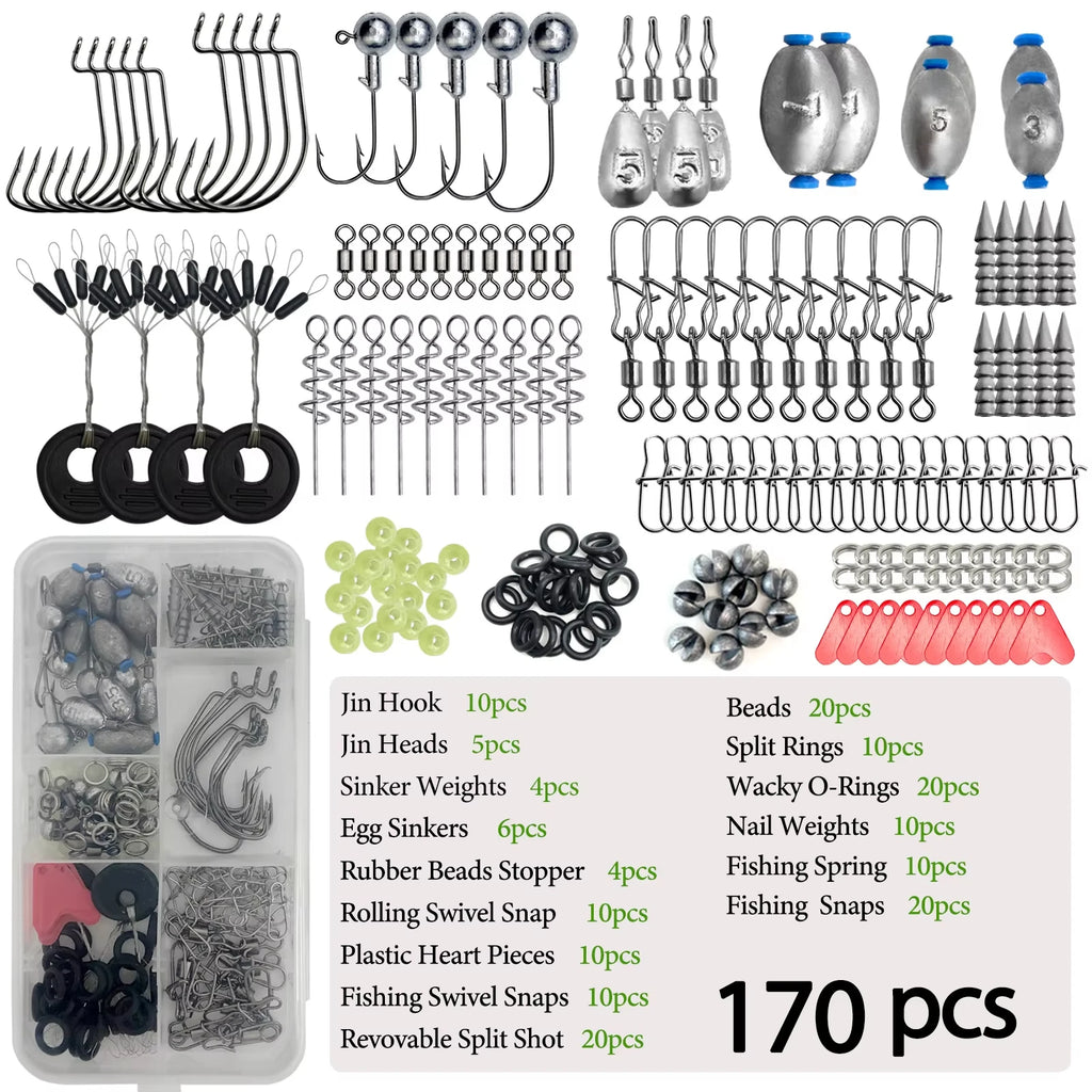 Kit de Pesca Completo 410 piezas con Caja Organizadora