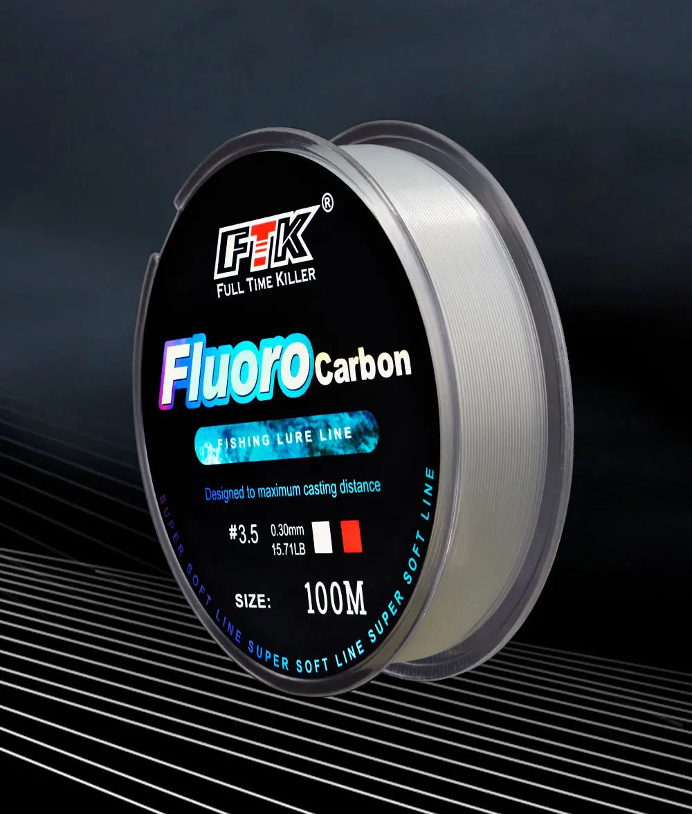 Línea de Pesca Monofilamento con Recubrimiento Fluorocarbono 100m