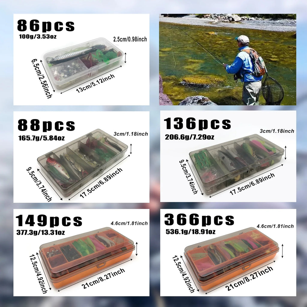 Kit de Señuelos para Pesca – Set Completo con Caja Táctica