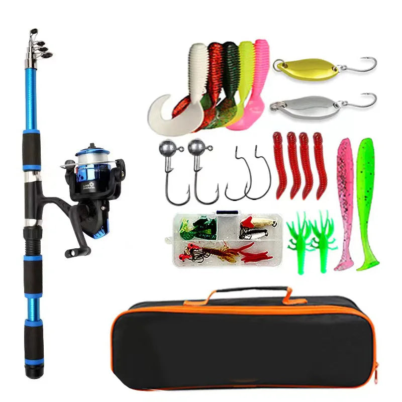 Kit de Pesca Telescópico con Reel y Accesorios 1.8 m