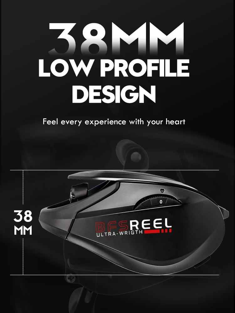 Reel Baitcasting Ultraligero ANATONO Vrigo 160g – Relación de Engranajes 7.2:1, 6+1 Rodamientos para Agua Salada