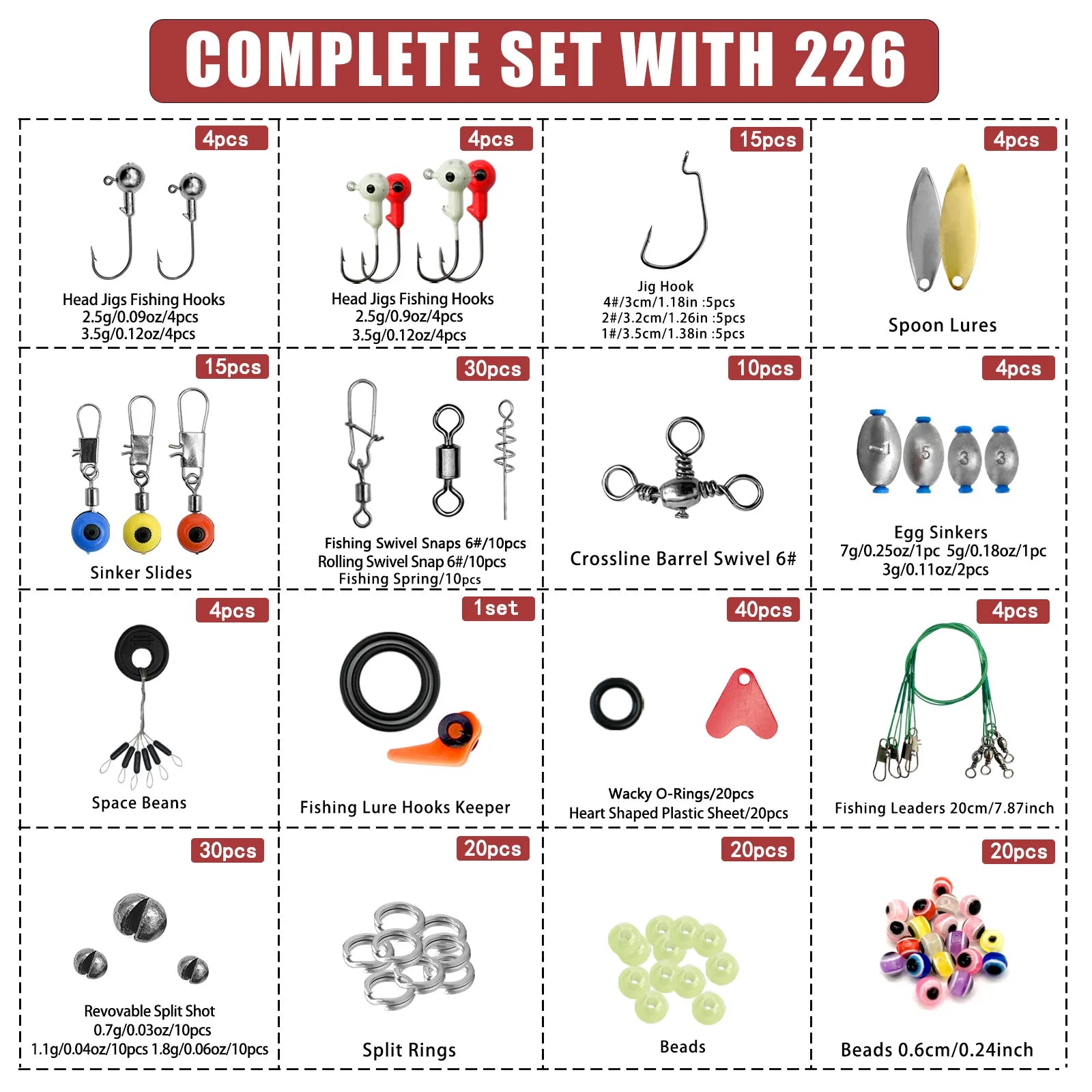 Kit de Pesca Completo 410 piezas con Caja Organizadora