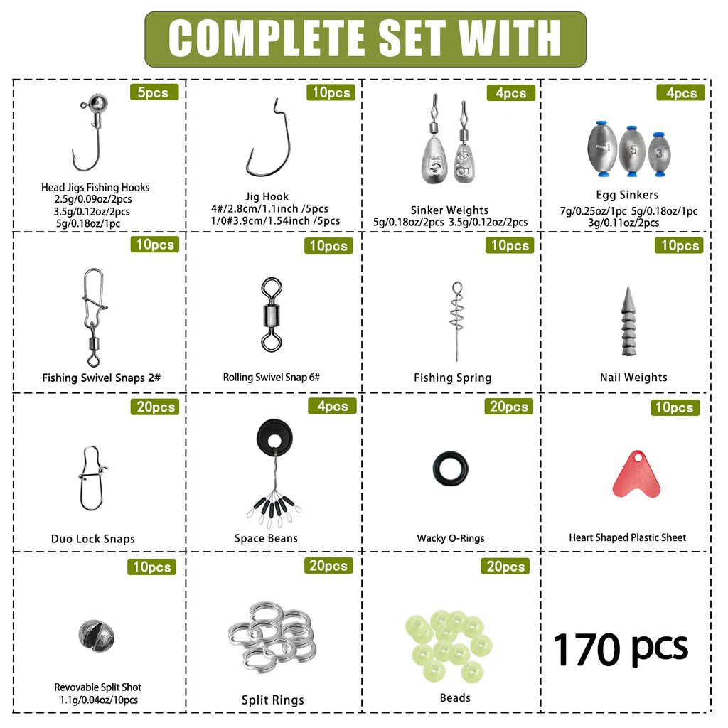 Kit de Pesca Completo 410 piezas con Caja Organizadora