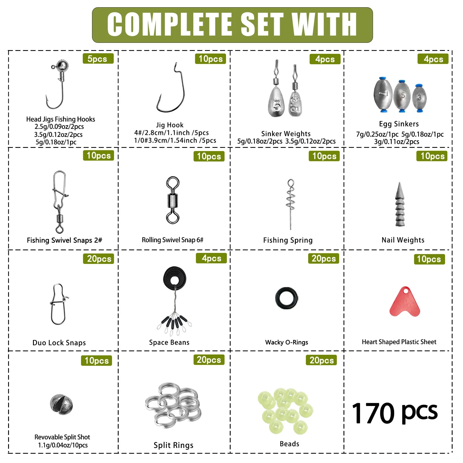 Kit de Pesca Completo 410 piezas con Caja Organizadora