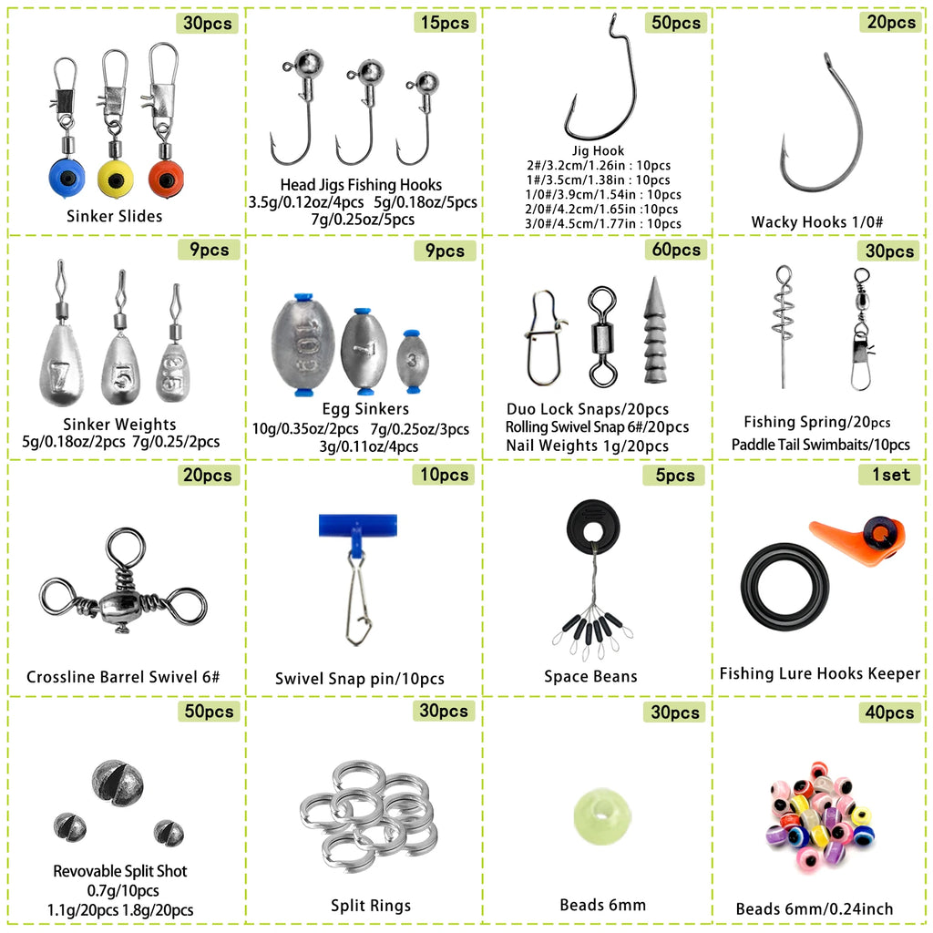 Kit de Pesca Completo 410 piezas con Caja Organizadora