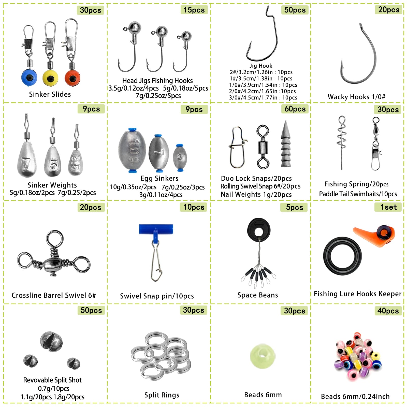Kit de Pesca Completo 410 piezas con Caja Organizadora