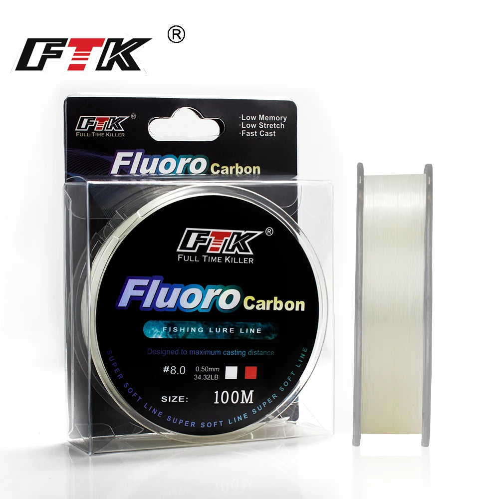 Línea de Pesca Monofilamento con Recubrimiento Fluorocarbono 100m