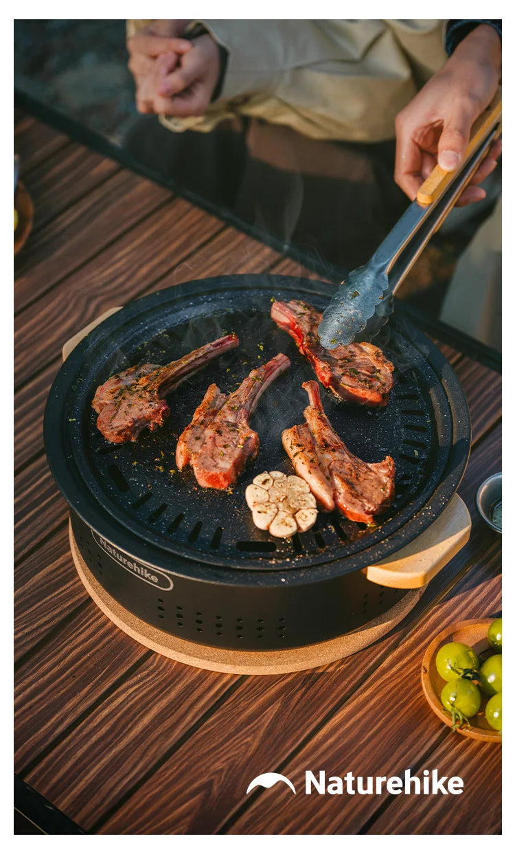 Parrilla Redonda a Carbón Naturehike — Sobremesa Camping