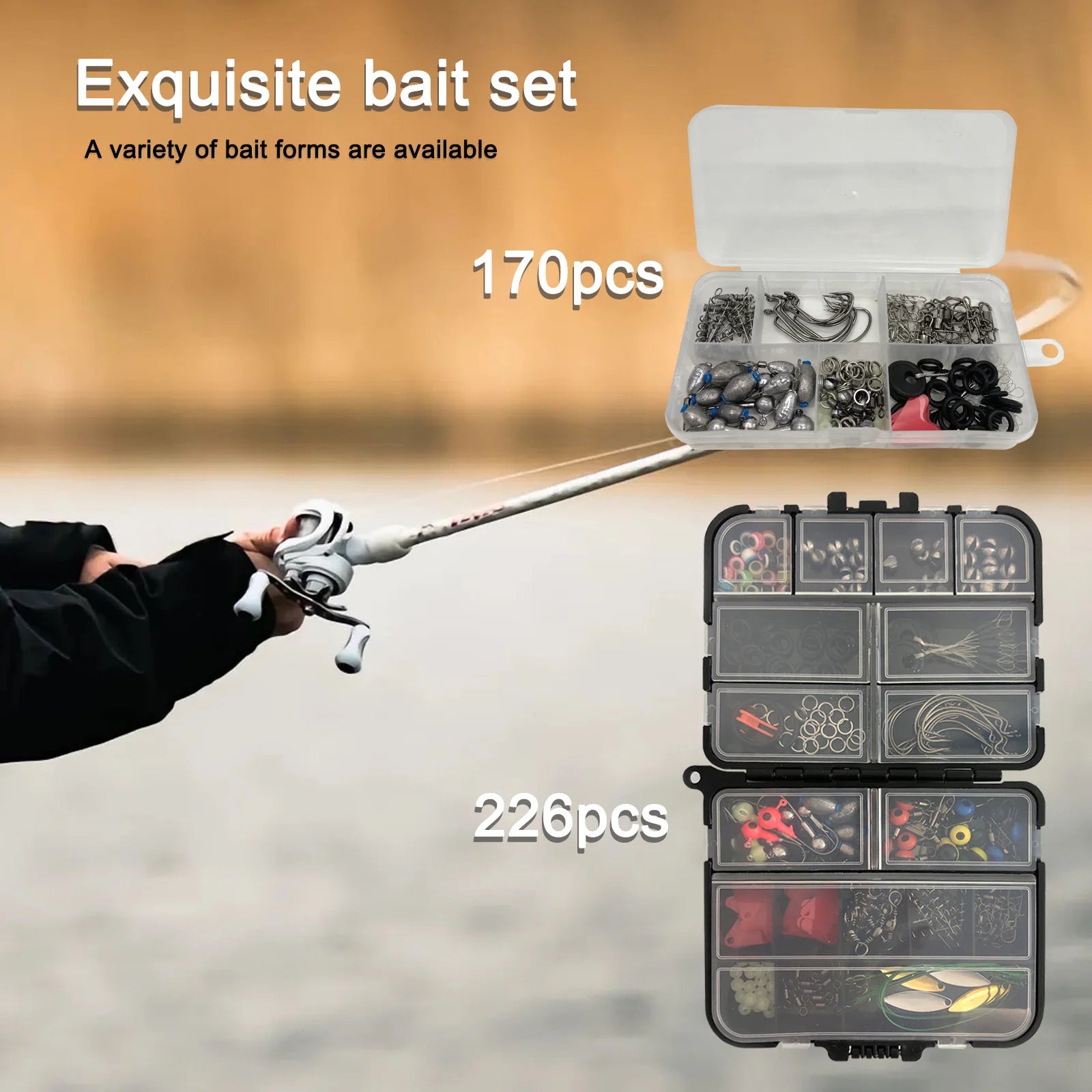 Kit de Pesca Completo 410 piezas con Caja Organizadora