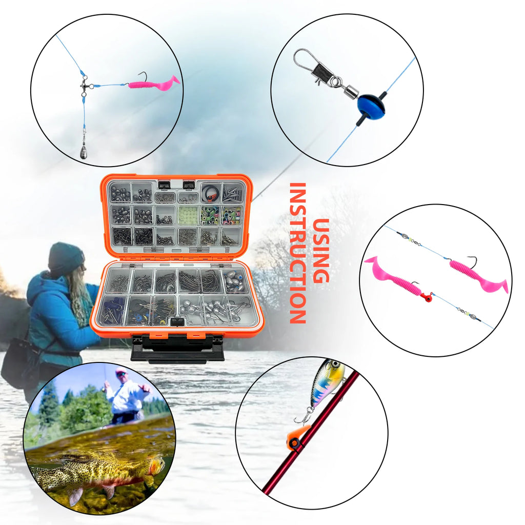 Kit de Pesca Completo 410 piezas con Caja Organizadora