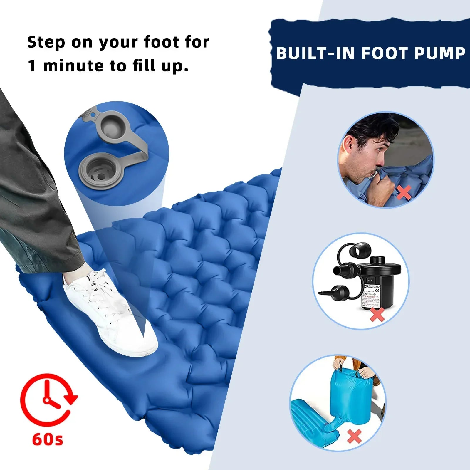 Colchoneta Inflable 4 Estaciones con Bomba Integrada 840 g
