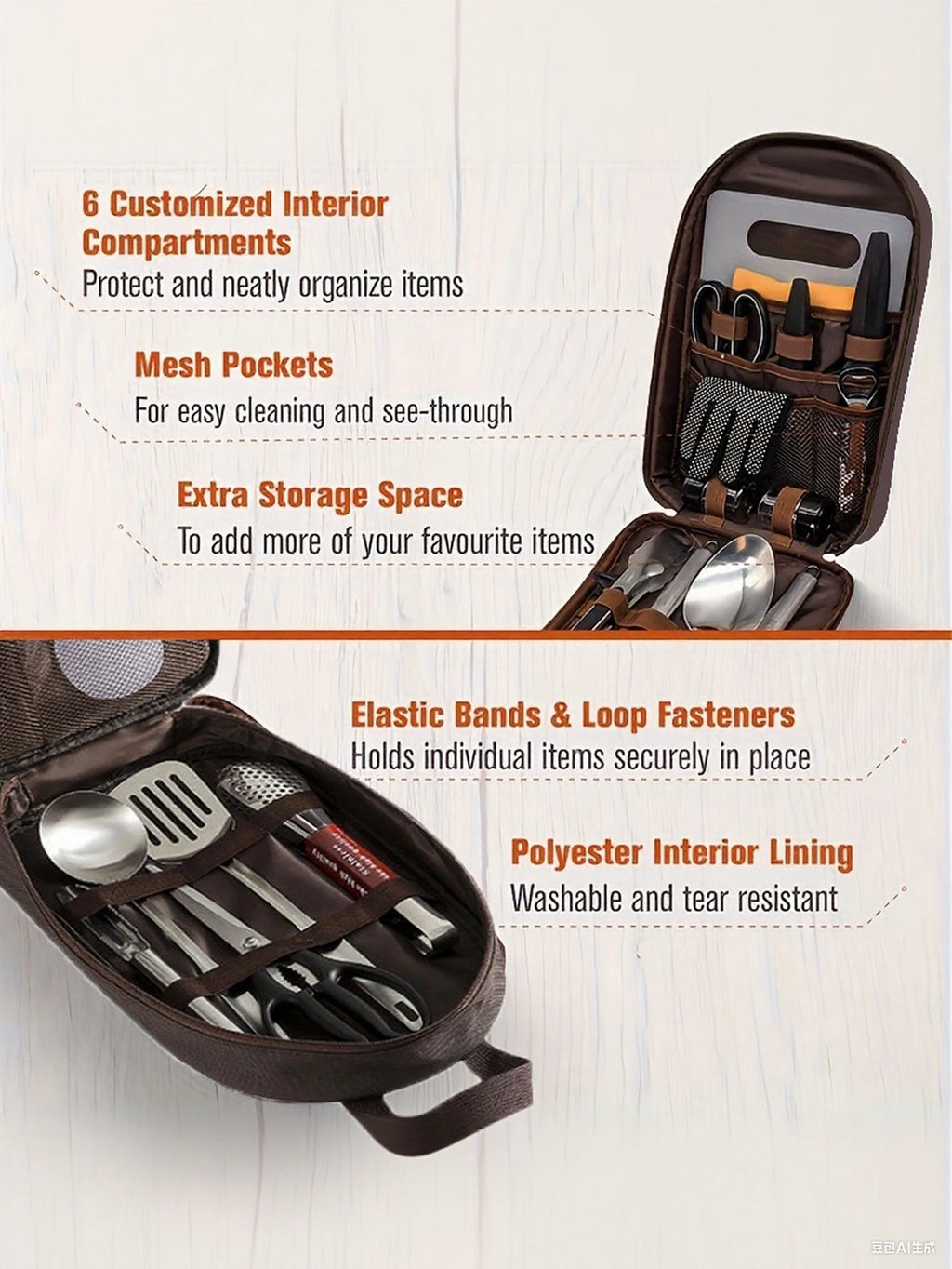 Organizador de Utensilios de Cocina para Camping