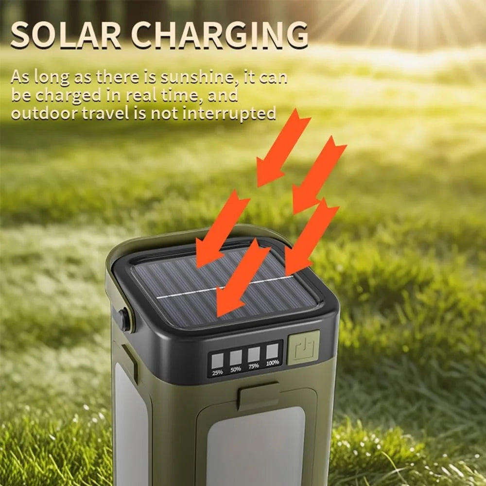 Linterna Solar Plegable 4 Paneles — Autonomía Multinoche