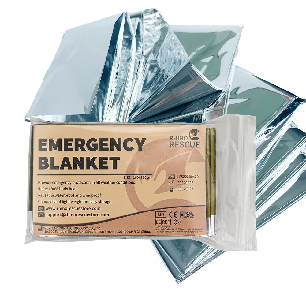 Manta Térmica de Emergencia Mylar 1.6×2.1m | Pack 10