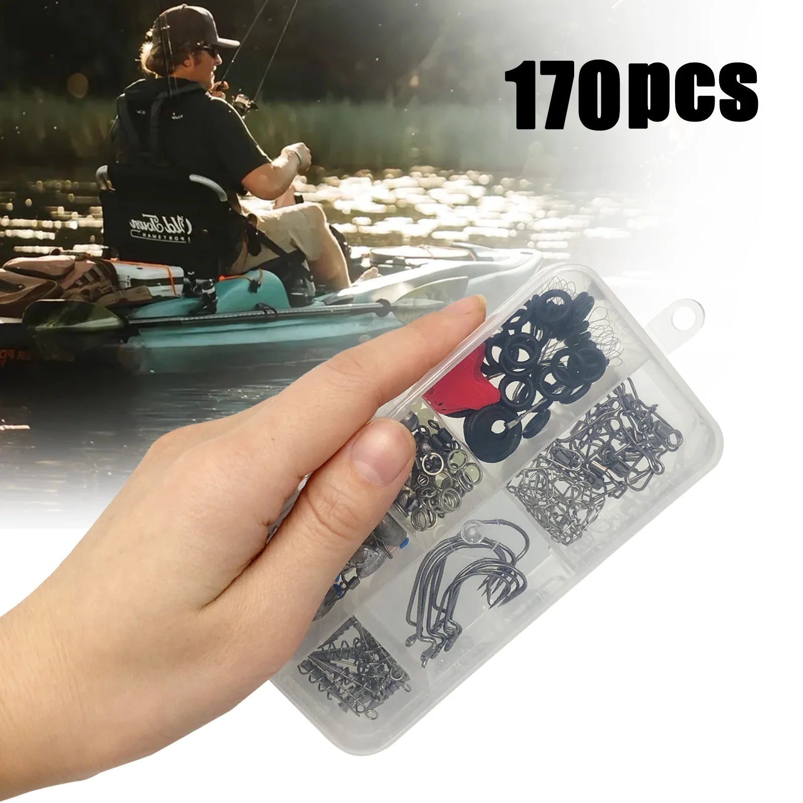 Kit de Pesca Completo 410 piezas con Caja Organizadora