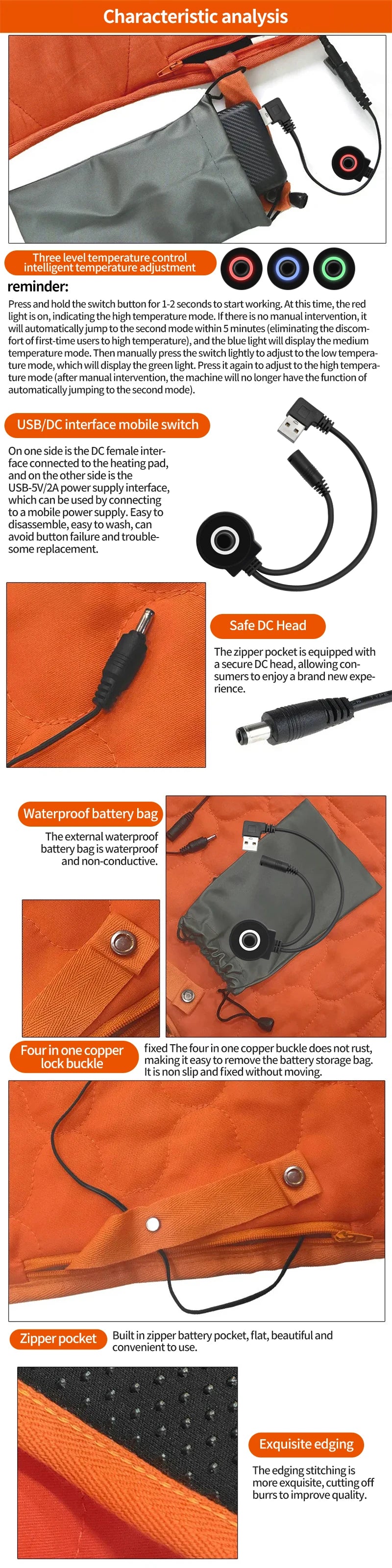 Colchoneta Eléctrica USB Térmica Alta Montaña 198×61 cm