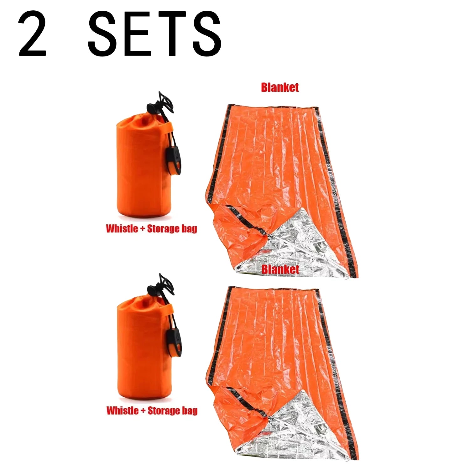 Bolsa de Supervivencia de Emergencia Mylar – Saco Térmico Impermeable para Camping, Trekking y Rescate