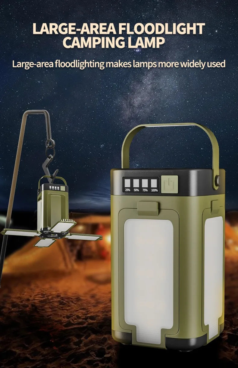 Linterna Solar Plegable 4 Paneles — Autonomía Multinoche