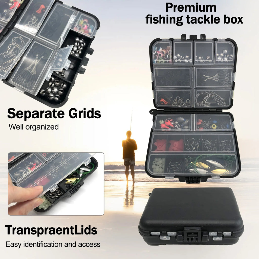 Kit de Pesca Completo 410 piezas con Caja Organizadora