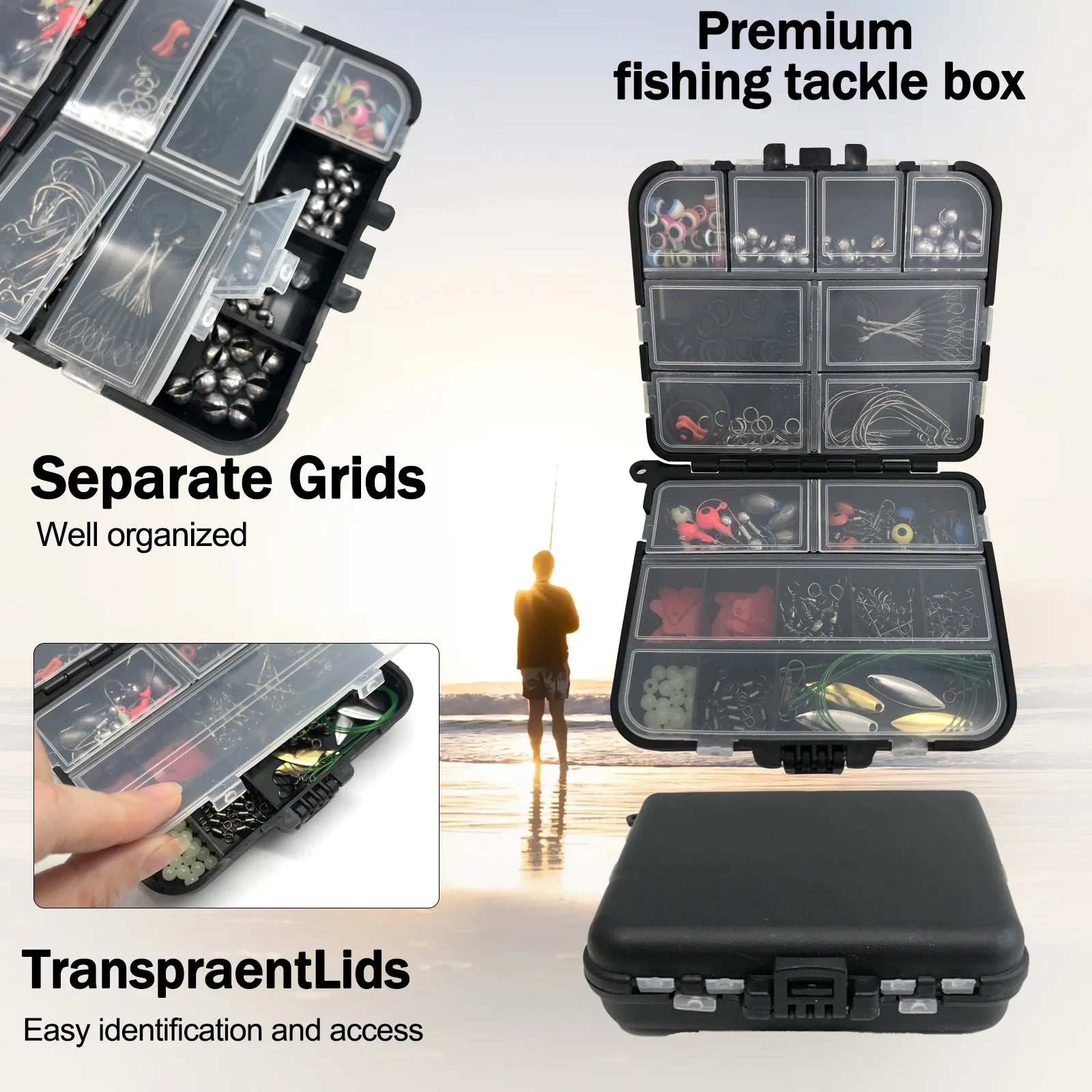 Kit de Pesca Completo 410 piezas con Caja Organizadora