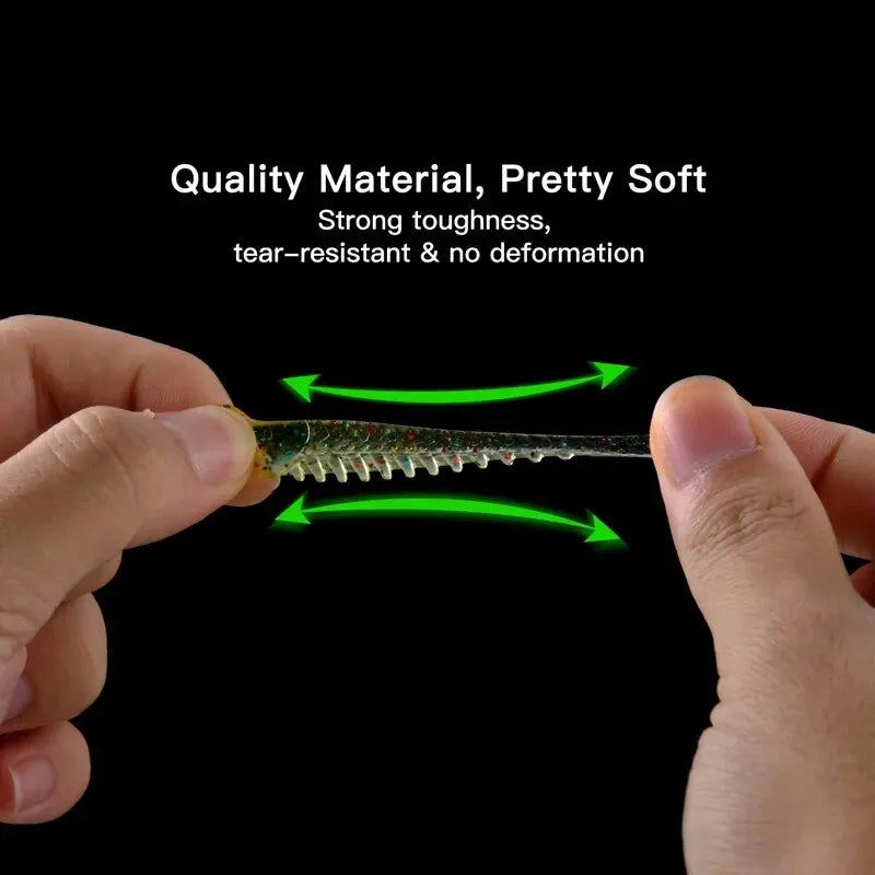 Kit de 40 señuelos blandos de pesca 5cm 3.5g con cabeza jig y caja organizadora