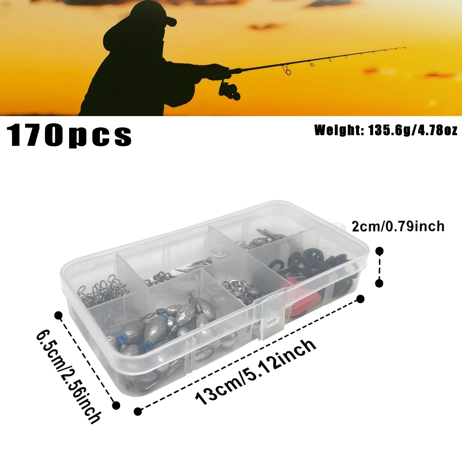 Kit de Pesca Completo 410 piezas con Caja Organizadora