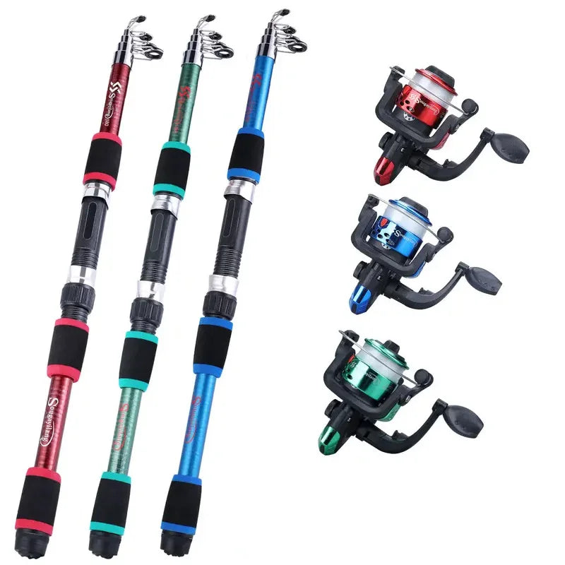 Kit de Pesca Telescópico con Reel y Accesorios 1.8 m