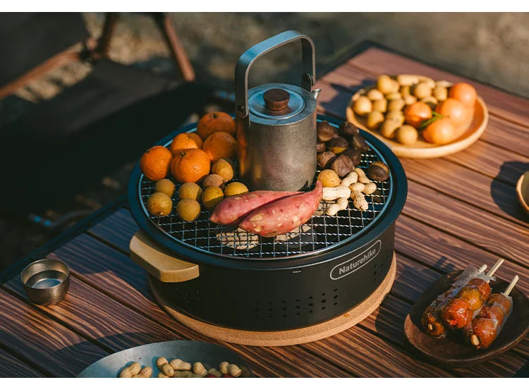 Parrilla Redonda a Carbón Naturehike — Sobremesa Camping
