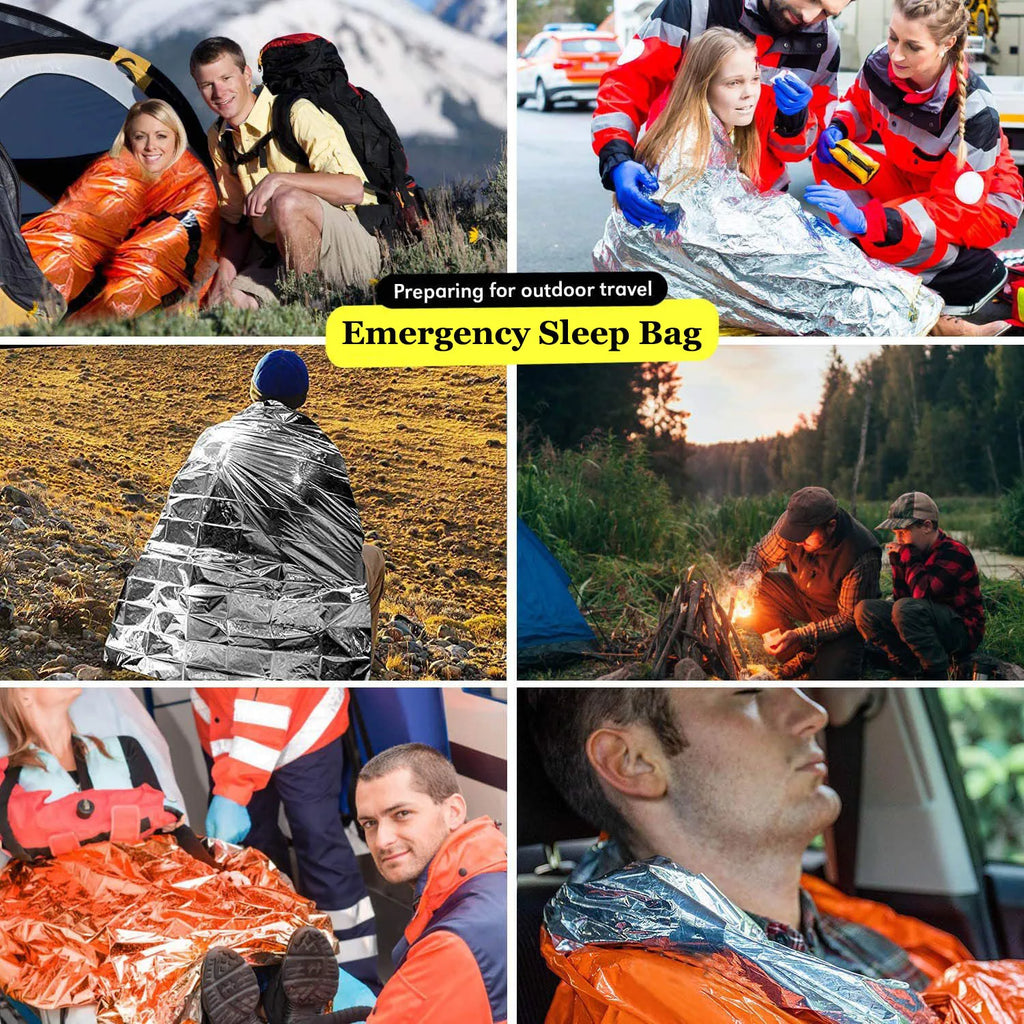 Bolsa de Supervivencia de Emergencia Mylar – Saco Térmico Impermeable para Camping, Trekking y Rescate