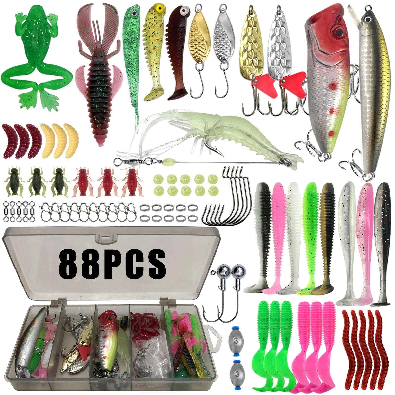 Kit de Señuelos para Pesca – Set Completo con Caja Táctica